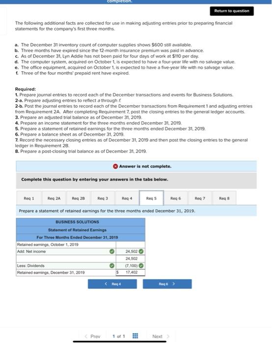 expense-office equipment 613 Depreciation expense-Computer equipment 623 Wages expense 2,450 637 Insurance