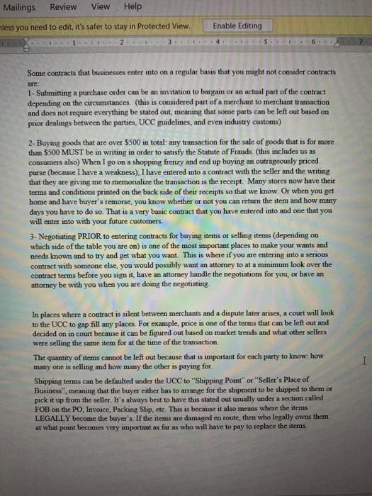 me to give you the proper credit. Answers that do not contain