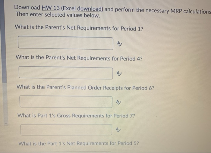 Size Lead Time Amount 327 96 Parent Part 1 Part 2 87
