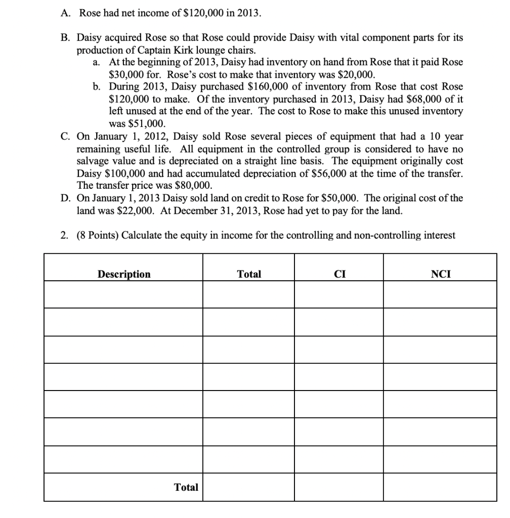 for computations, complete the consolidated worksheet on the following page for the