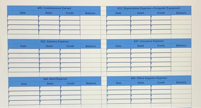 101 Cash 186 Accounts Receivable 124 Office Supplies 128 Prepaid Insurance 162
