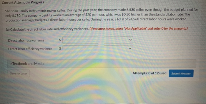  Current Attempt in Progress Sheridan Family Instruments makes cellos. During the