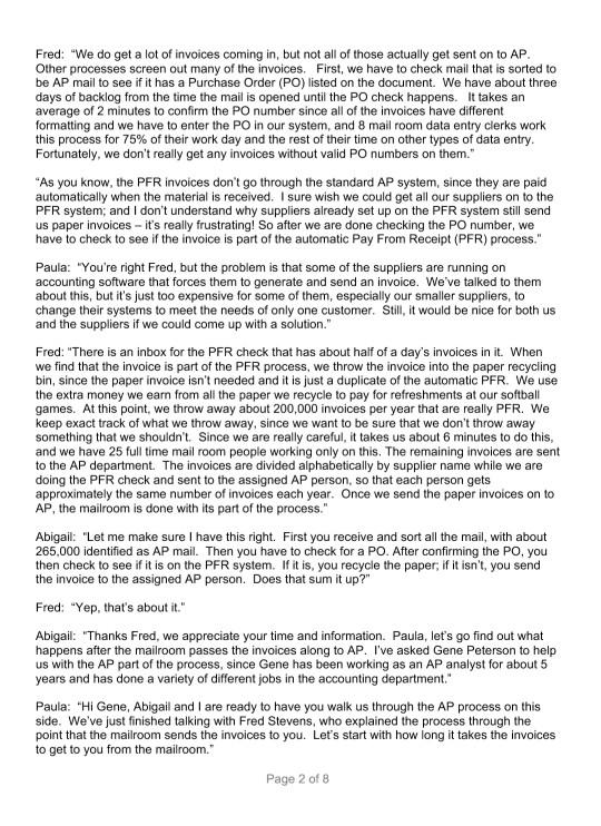 Abigail Jackson, Manager of Disbursements at Hilliard Manufacturing thought to herself "Just