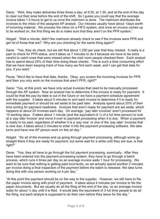 a few more days until the Kaizen event kicks off." As Manager