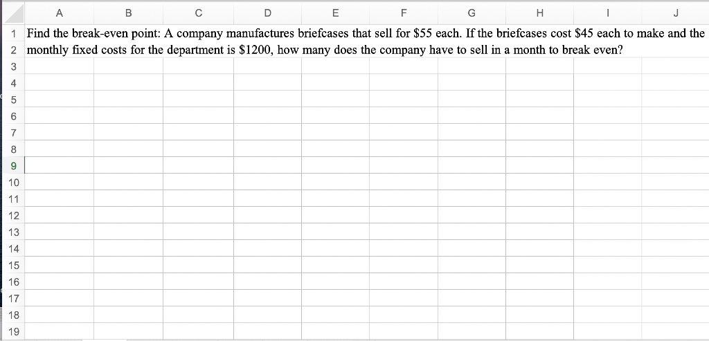  Please use excel to solve this problem A D H B
