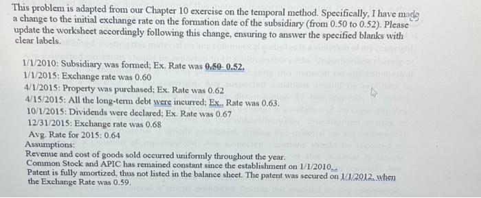  This problem is adapted from our Chapter 10 exercise on the