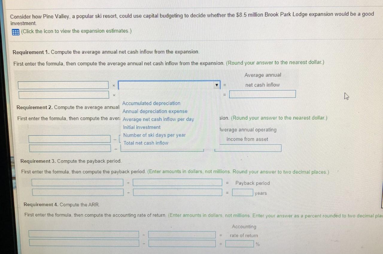 budgeting to decide whether the 58,5 million Brook Park Lodge expansion would