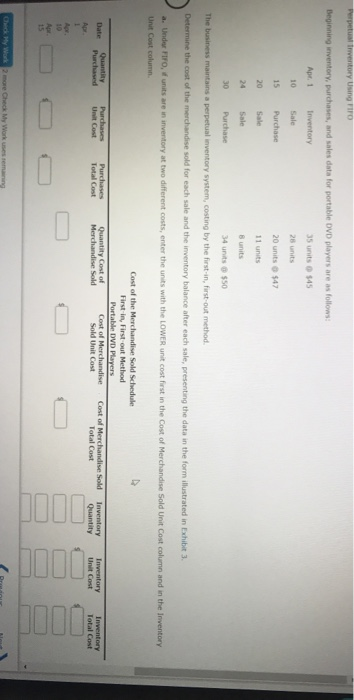  Perpetual Inventory Using IF Beginning inventory, purchases, and sales data for