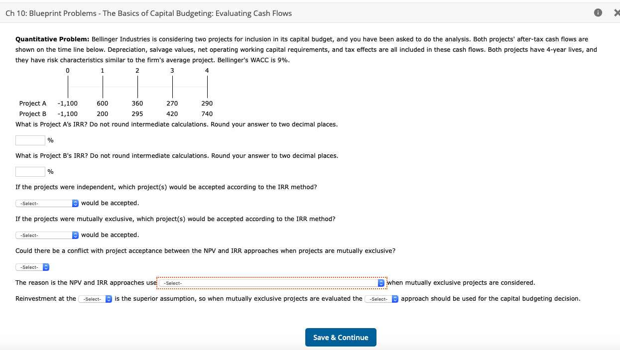 Drop down options: DD #1- Neither/ Project A/ Project B/ Both Projects
