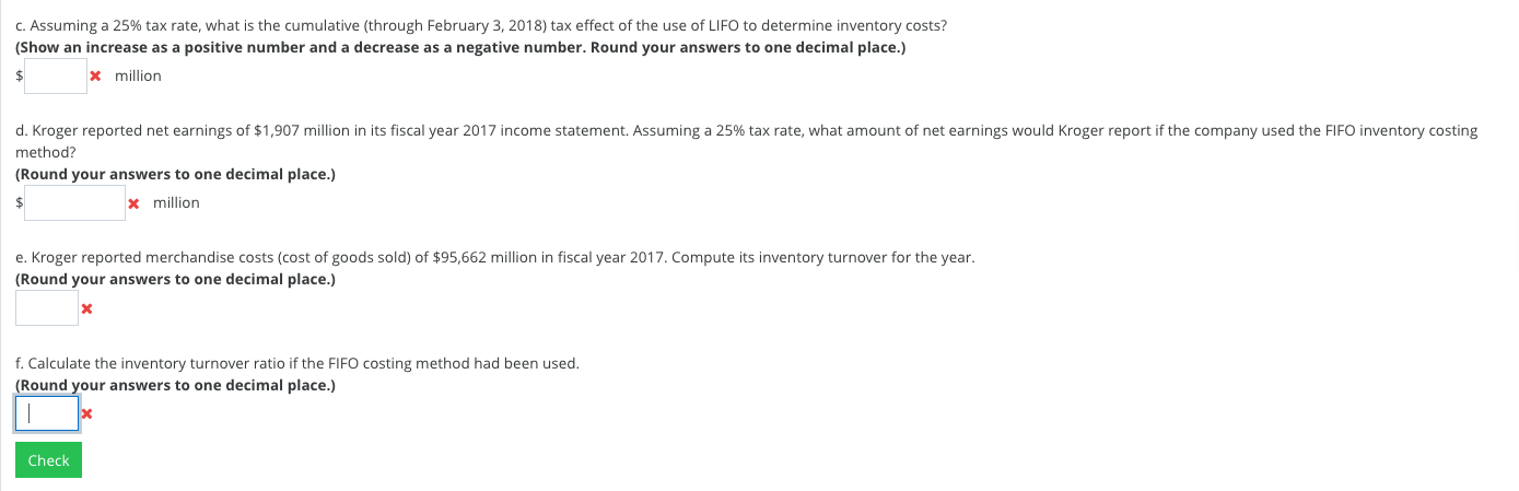 6.00 P Flag question Analyzing Inventory Disclosure Comparing LIFO and FIFO The