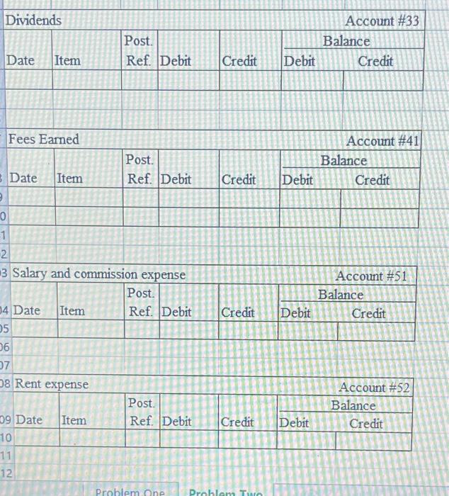 33 34 Cash Post. Ref. Debit Account #11 Balance Debit Credit Item