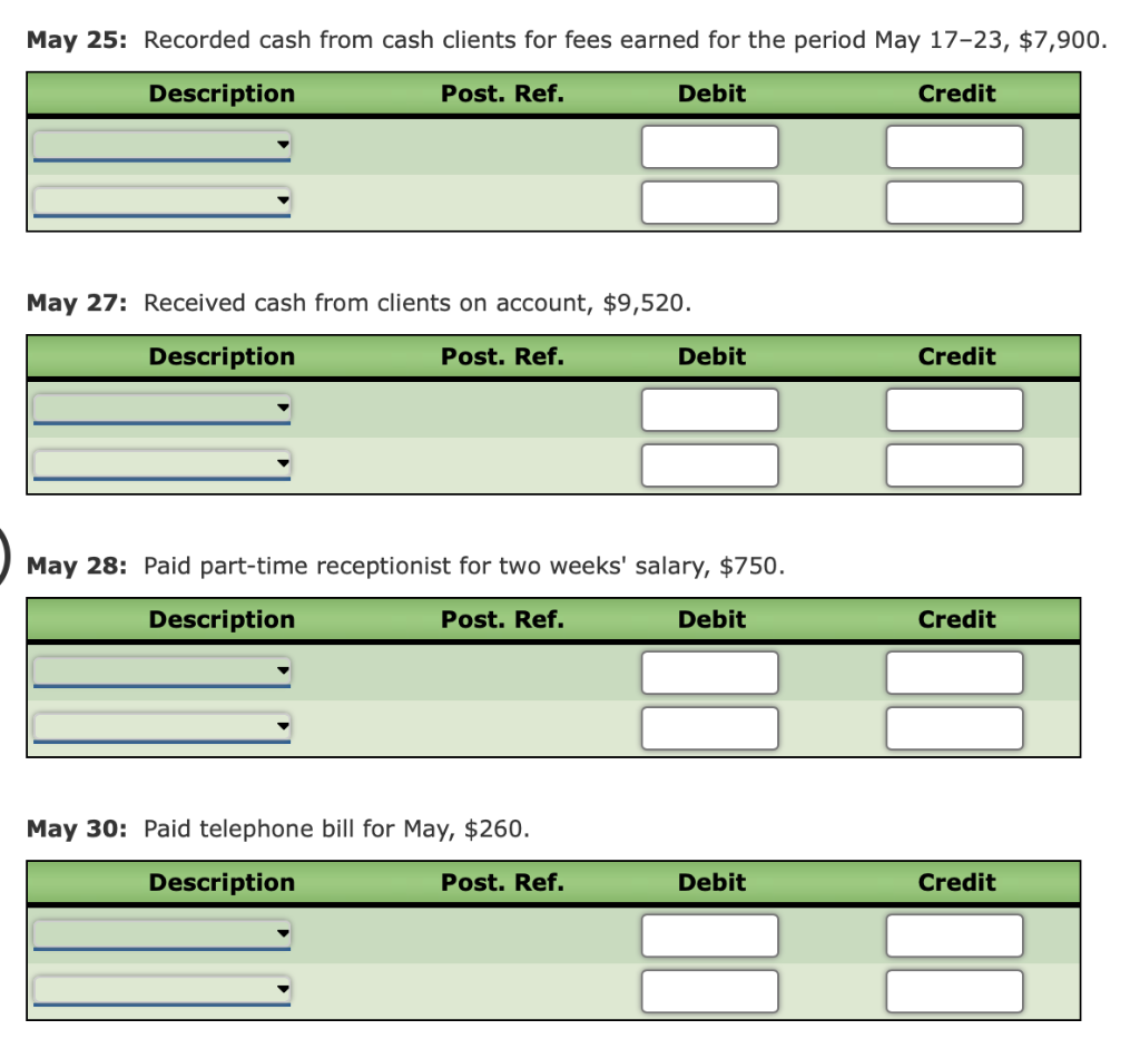 Dividends 14 Supplies 41 Fees Earned 15 Prepaid Rent 51 Salary Expense