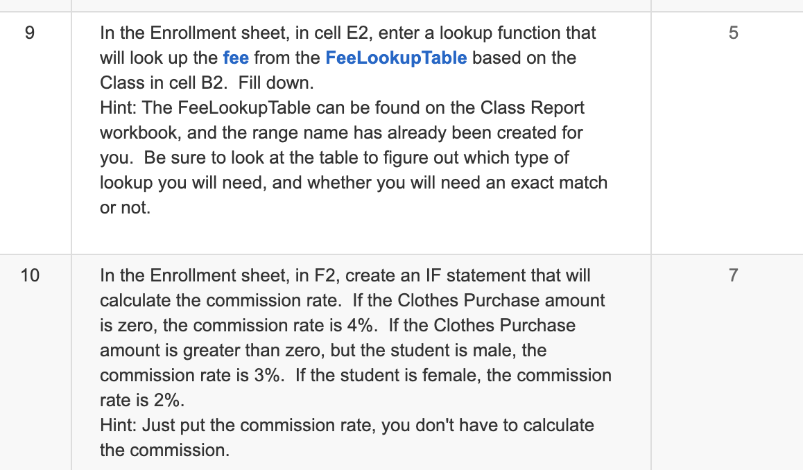 9 5 In the Enrollment sheet, in cell E2, enter a