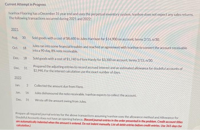 I do not know the last part Current Attempt in Progress Ivanhoe