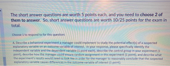 the potential effect(s) of a suspected explanatory variable on an outcome variable