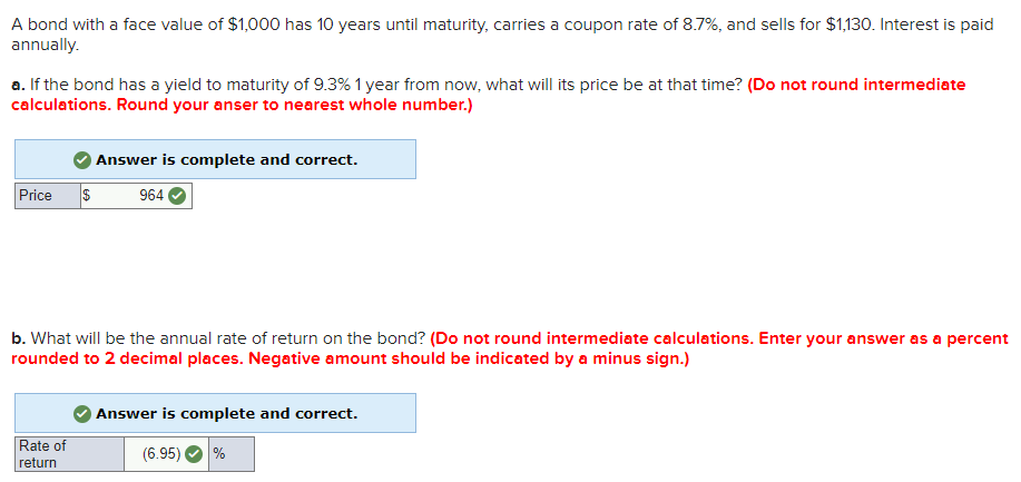  NEED HELP FINDING WHY d. IS WRONG A bond with a