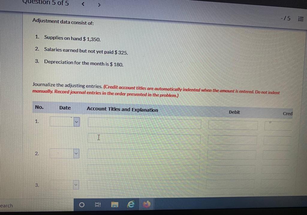 27 Performed services on account and billed customers for these services $