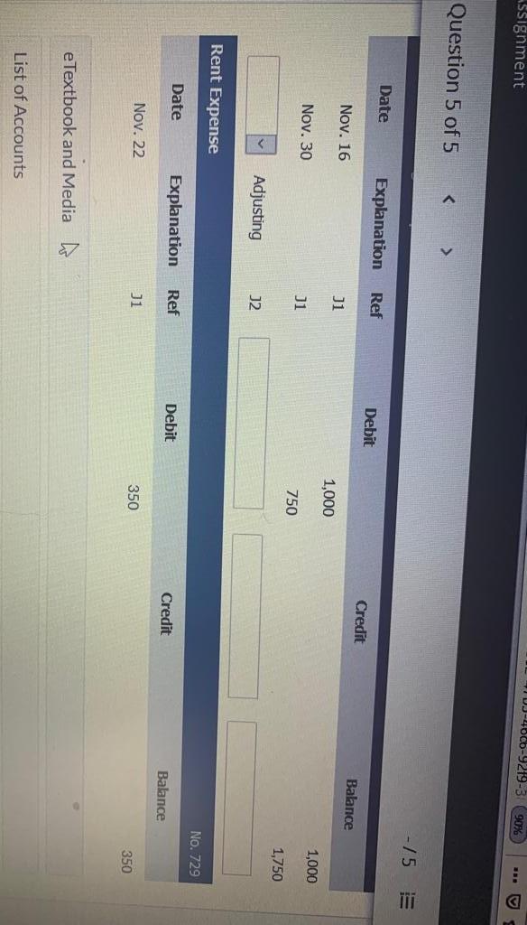 accounts. Cash Date Explanation Ref No. 101 Debit Credit Balance Nov. 1