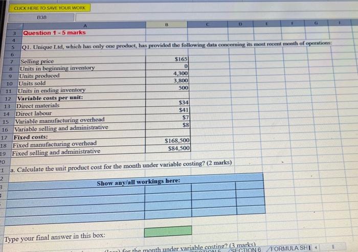  CLICK HERE TO SAVE YOUR WORK 338 A Question 1 -