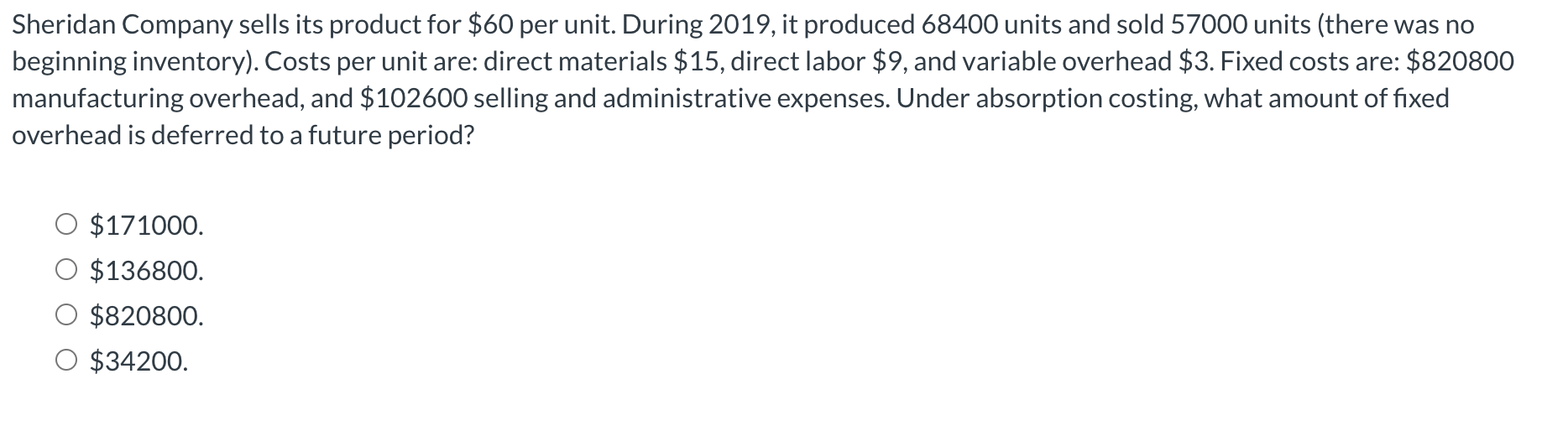 fixed) to produce its product, which normally sells for $38 per unit.