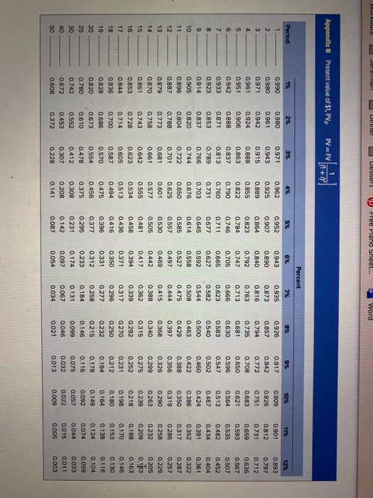 Norton corporation. Use a discount rate of 10 percent. Use Appendix B
