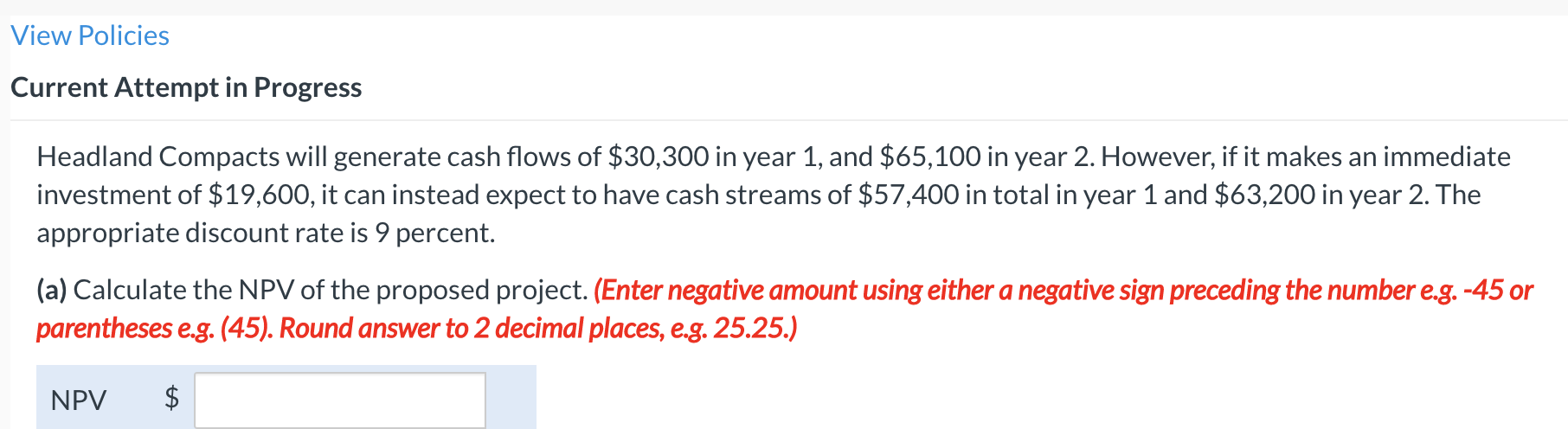 Please no excel View Policies Current Attempt in Progress Headland Compacts will