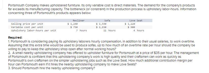1. maximum overtime rate per hour 2. additional contribution margin per