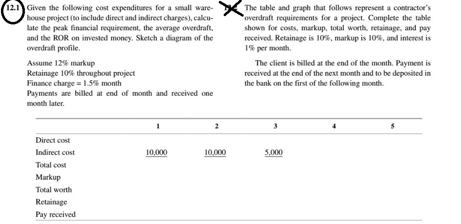 I only need 12.1, and no ROR Calculation needed. All the information