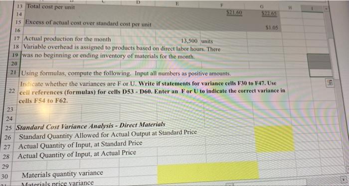explain their significance 2. Compute the direct labor rate and efficiency variances