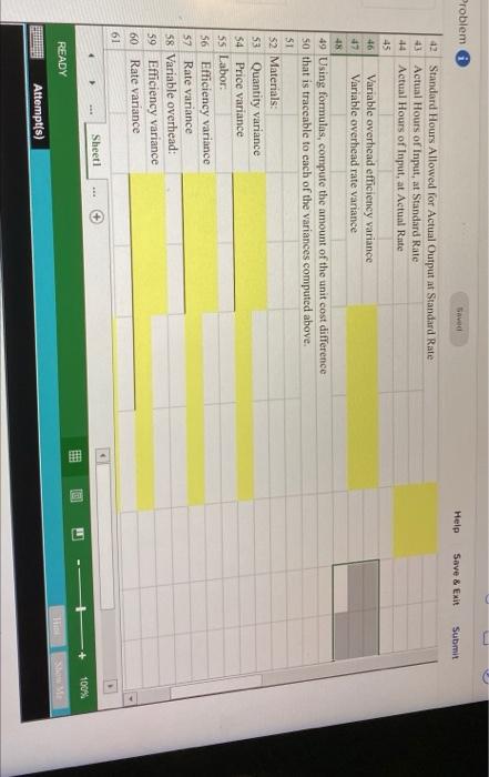 efficiency varlances and explain their significance, XI 6. E Basic Variance Analysis