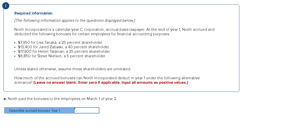 I need help with this accounting question ASAP! ! Required information {The