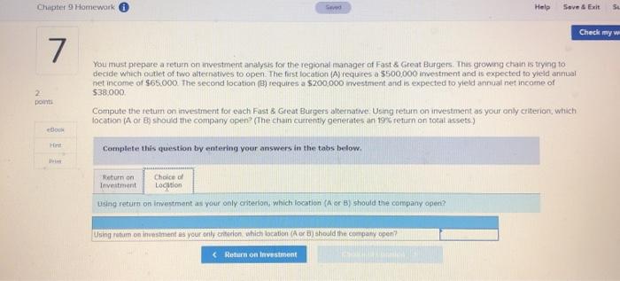 analysis for the regional manager of Fast & Great Burgers. This growing