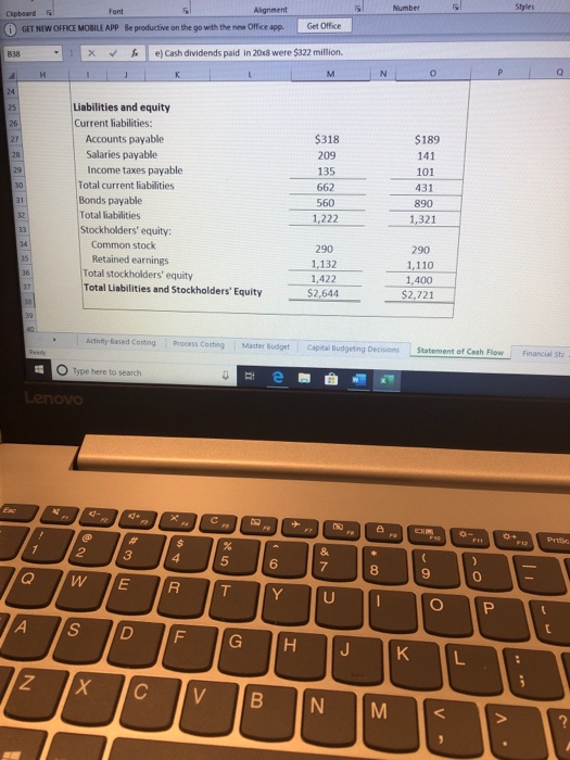 paid in 20x were $122 million The following financial statements and additional