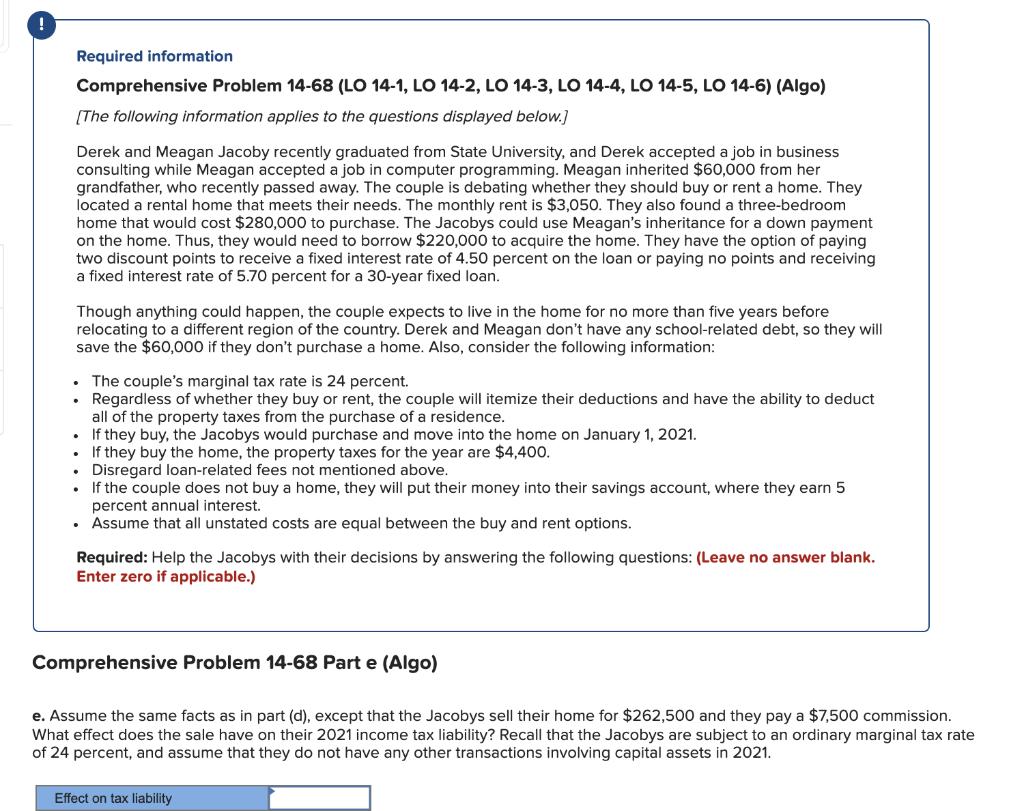  Required information Comprehensive Problem 14-68 (LO 14-1, LO 14-2, LO 14-3,