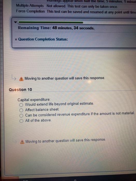  appear when half the time, 5 minutes, 1 minut Multiple Attempts