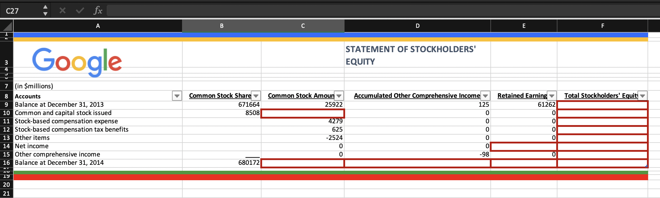  C27 fx A B C D E F STATEMENT OF STOCKHOLDERS'