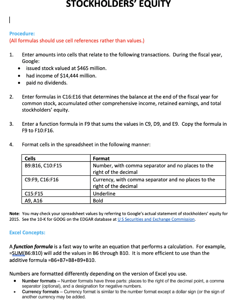 EQUITY 3 4 Google Total Stockholders' Equit Common Stock Share 671664 8508
