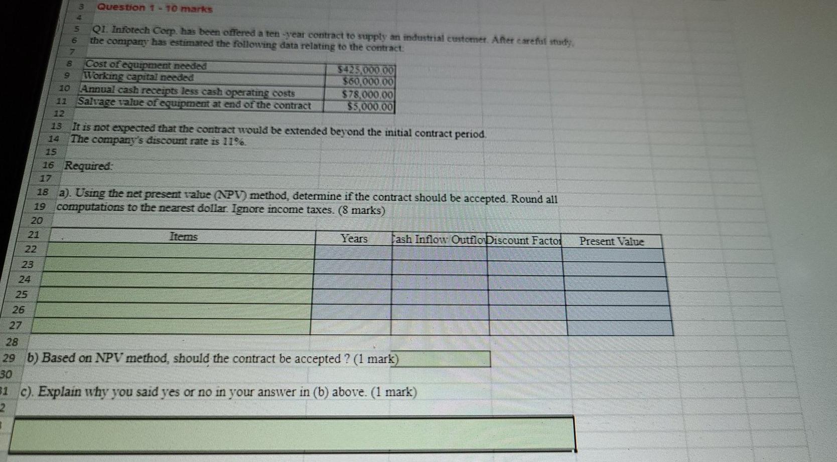 3 Question 1 - 10 marks 4 5 6 QI. Infotech