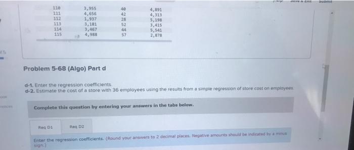Simple and Multiple Regression Using a Spreadsheet (Appendix A) (LO 5-4, 5,