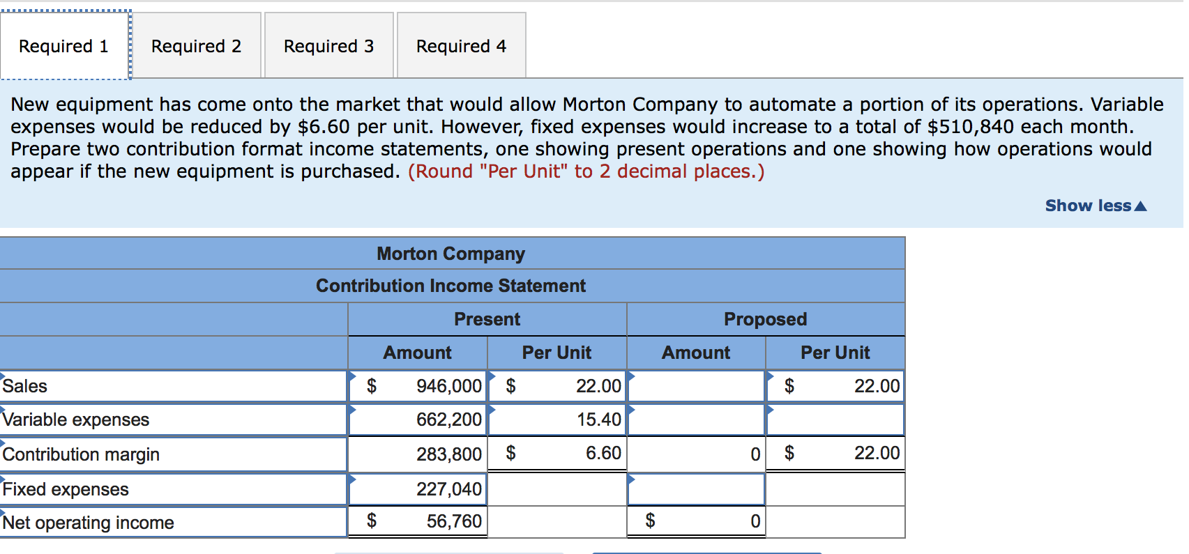 answer if possible Morton Company's contribution format income statement for last month