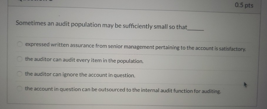 test sample. the auditors should defer sample selection to the internal auditors.