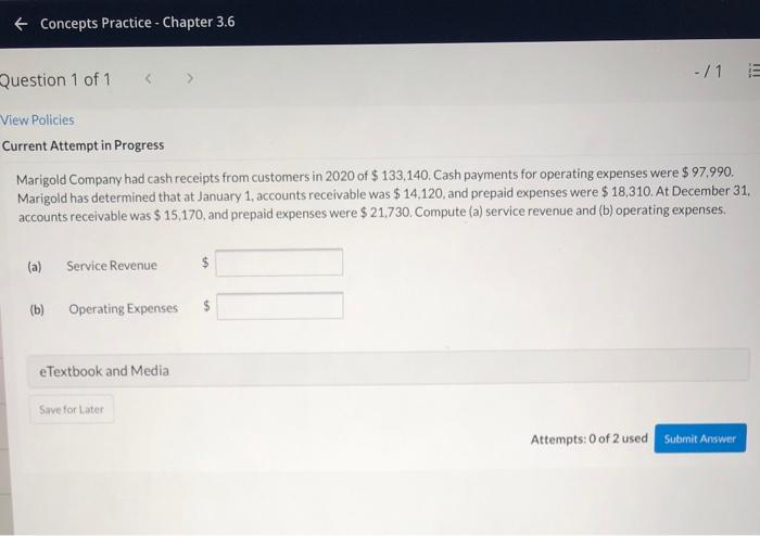  + Concepts Practice - Chapter 3.6 - 71 ini Question 1