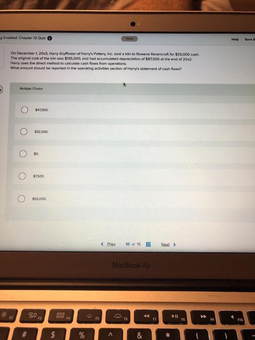  Enabled: Chapter 12 Quiz Help Save On December 1, 20x3, Harry