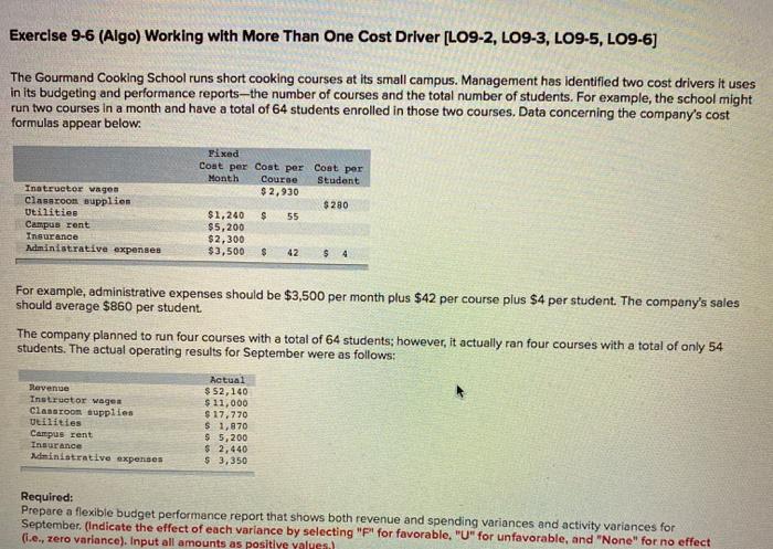  Exercise 9-6 (Algo) Working with More Than One Cost Driver (LO9-2,
