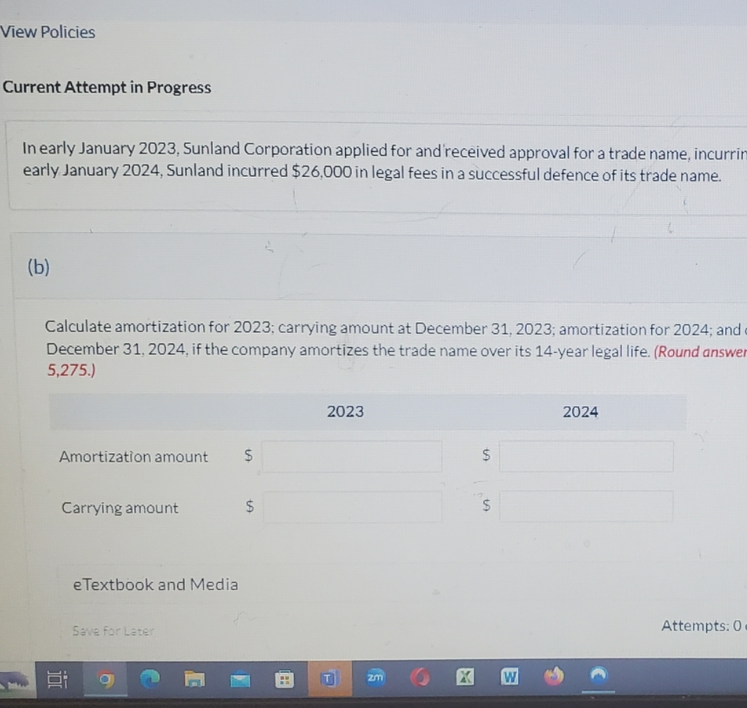  (c) Calculate amortization for 2023; carrying amount at December 31,2023; amortization
