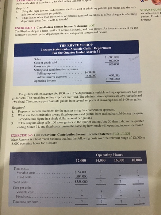 exercise 3-4 Refer to the data in Exercise 1-2 for the Halifax