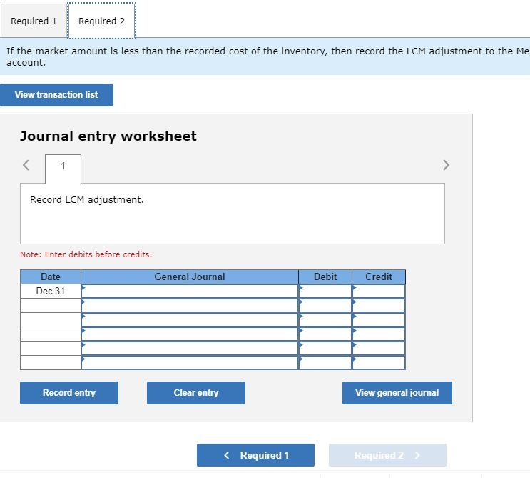 taken at December 31 reveals the following. Per Unit Cost Market Units