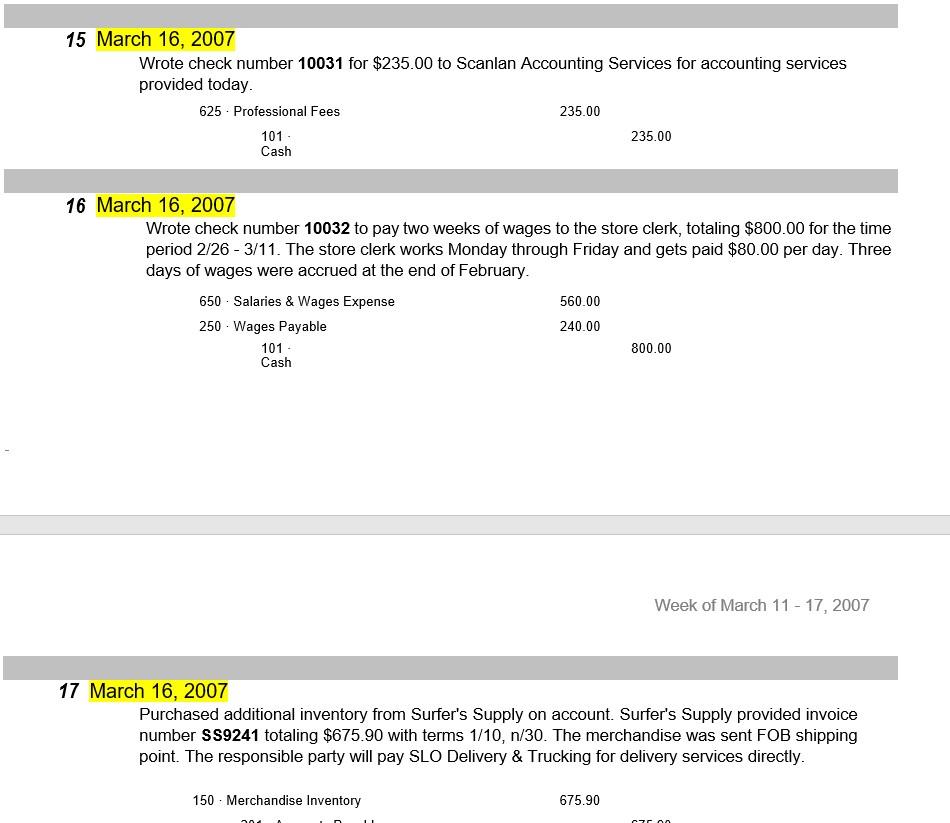 610 Credit Card Processing Expense 6.80 125 Credit Cards Receivable 271.81 2
