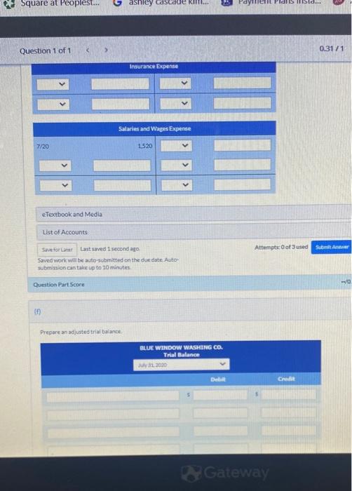 31 31 0.31/1 Date Account Titles and Explanation Debit Credit July 1