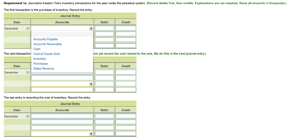 year ended December 31 2017 Accounting records for Eastern Tire Lid. yield